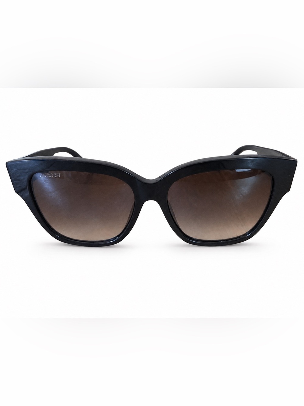 Swarovski Black Cat-Eye Sunglasses with Brown Gradient Lenses